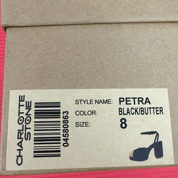 NWT Charlotte Stone Petra Platform Shoes in Black/ Butter Size 8 - Picture 12 of 16